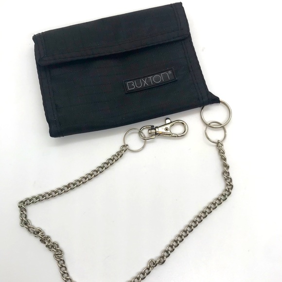Men’s trifold wallet w/ Velcro closure and chain